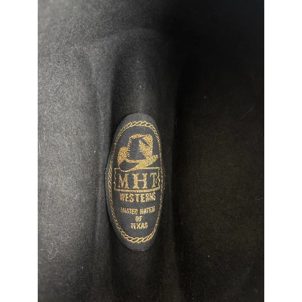 MHT Western Black Felt Cowboy Hat Master Hatters of Texas Wide Brim USA